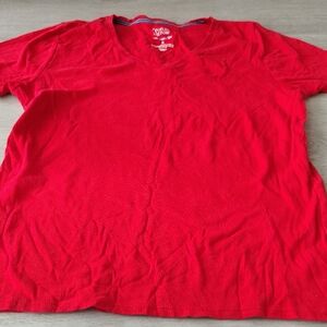 croft & barrow Red V-Neck Tee